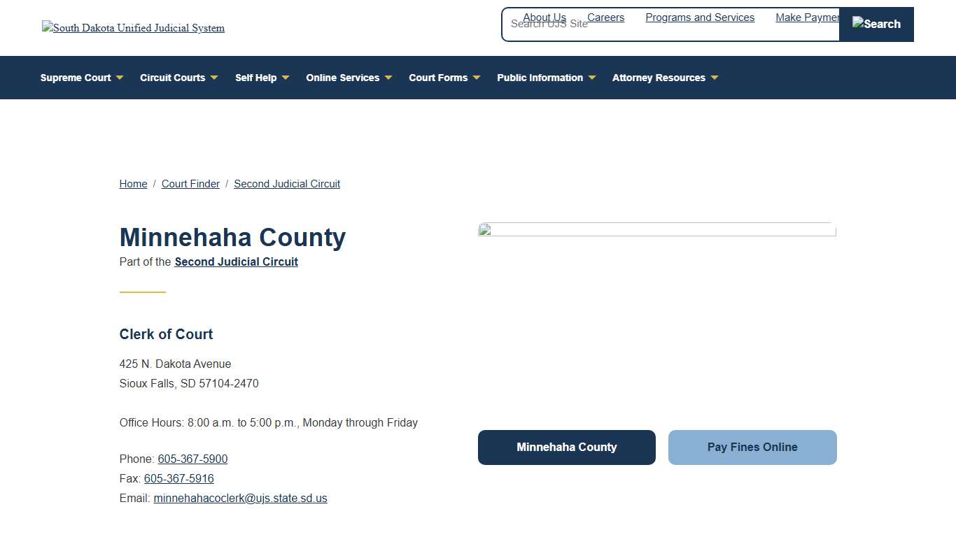 Minnehaha County | South Dakota Unified Judicial System | SD UJS